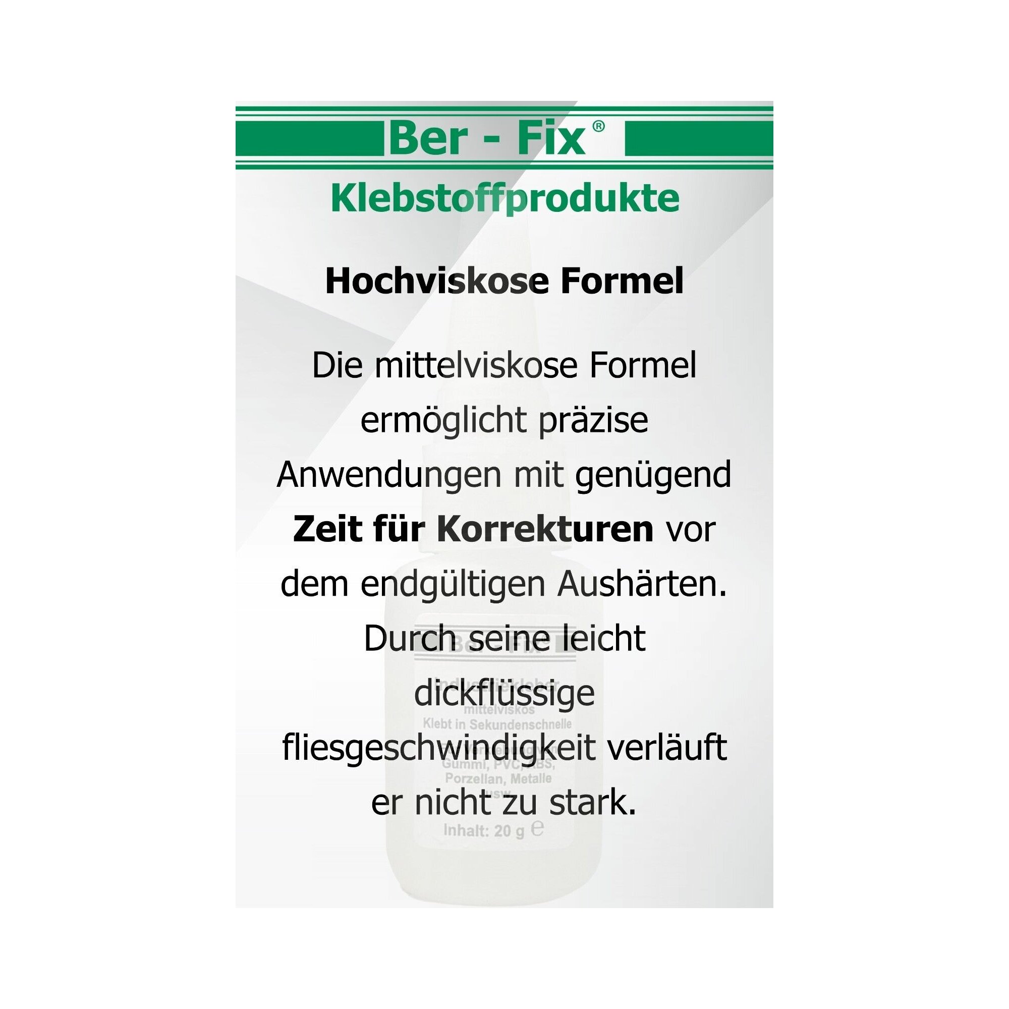 Ber-Fix® Industriekleber (mittelviskos) 20g mit Gratisgeschenk