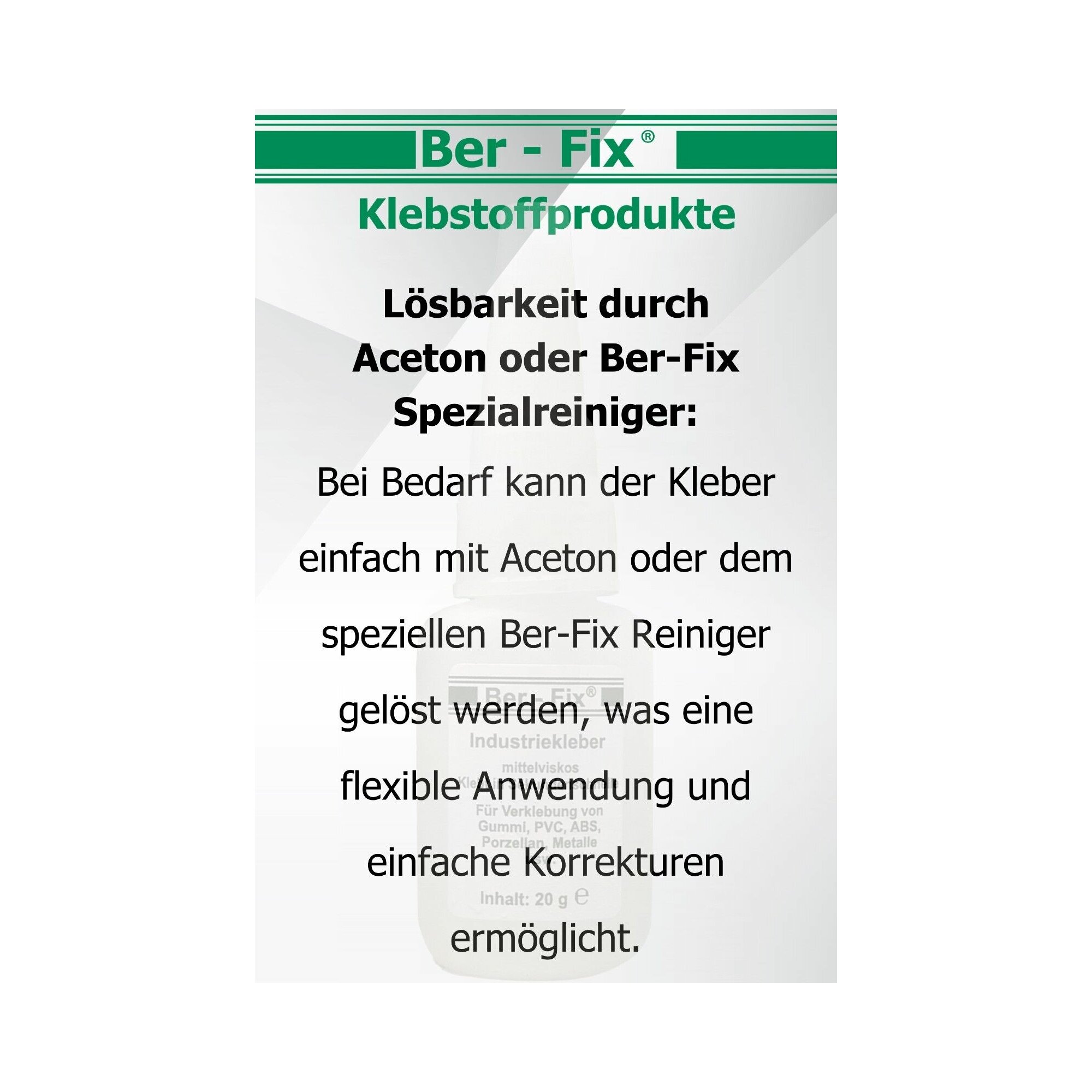 Ber-Fix® Industriekleber (mittelviskos) 20g mit Gratisgeschenk