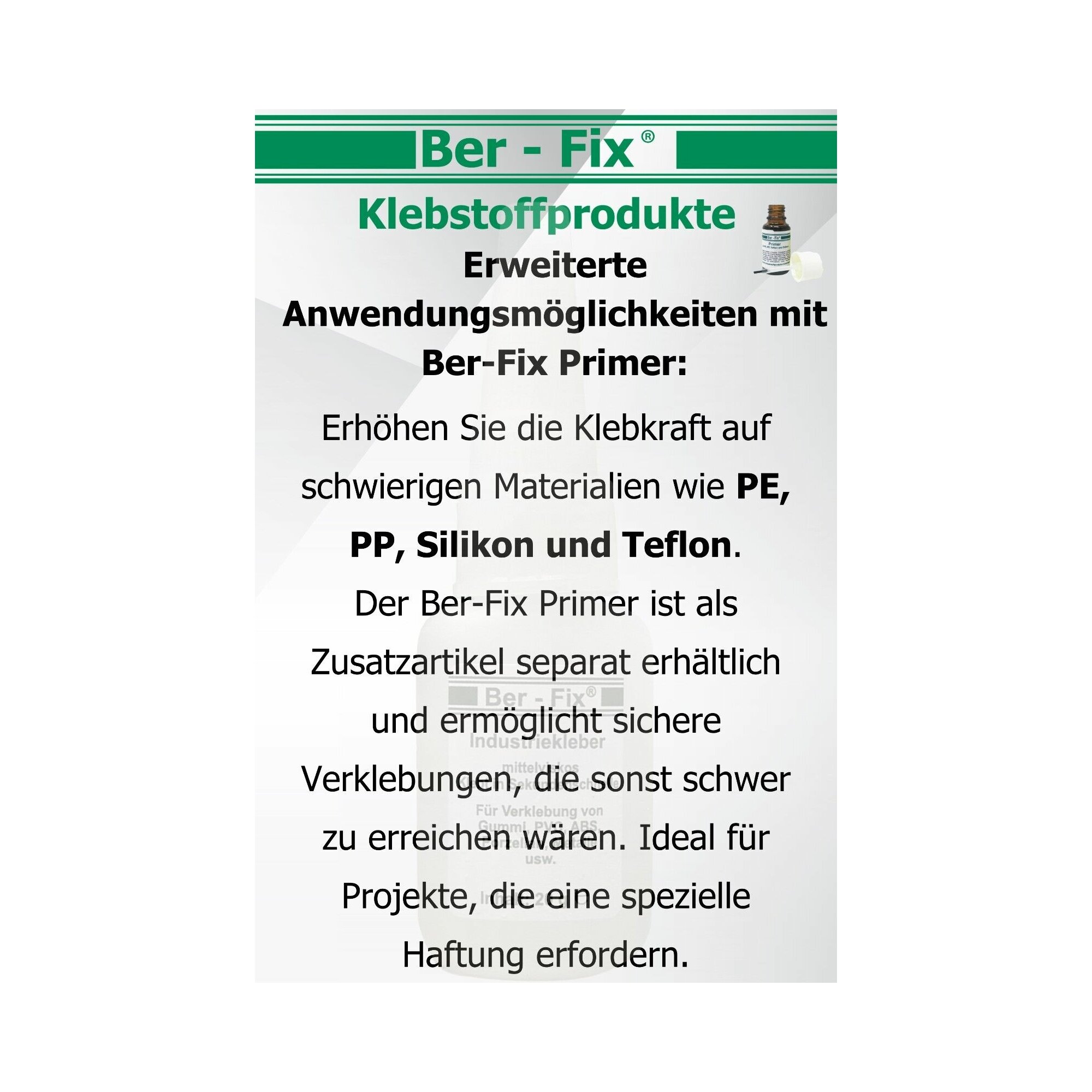 Ber-Fix® Industriekleber (mittelviskos) 20g mit Gratisgeschenk