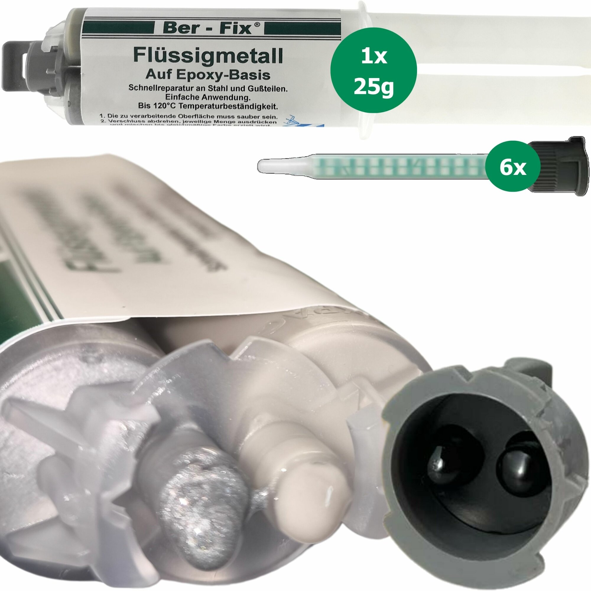 Ber-Fix® Flüssigmetall 25g + 5 Extra Spitzen