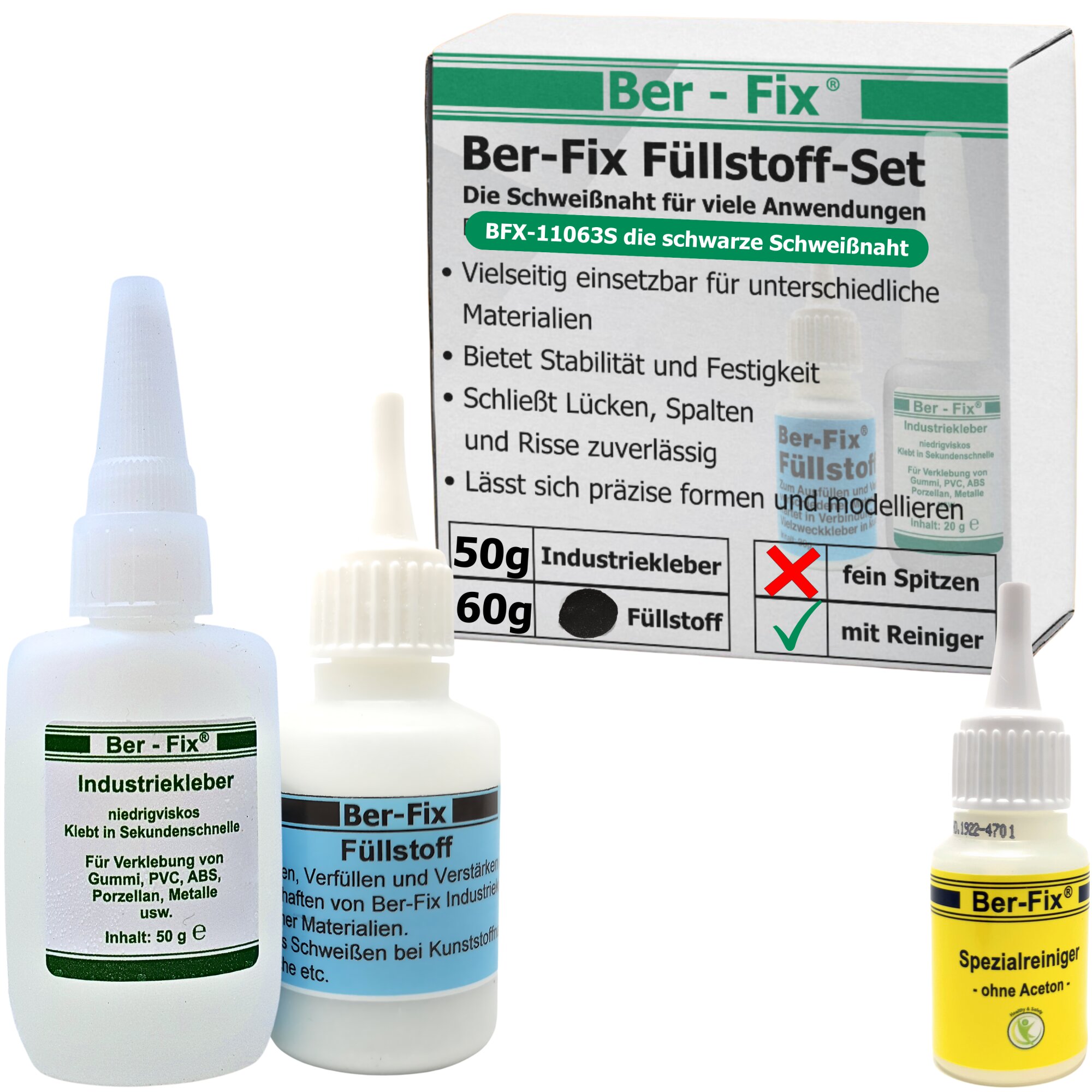 Ber-Fix® Füllstoff Set schwarz XL 1 Set