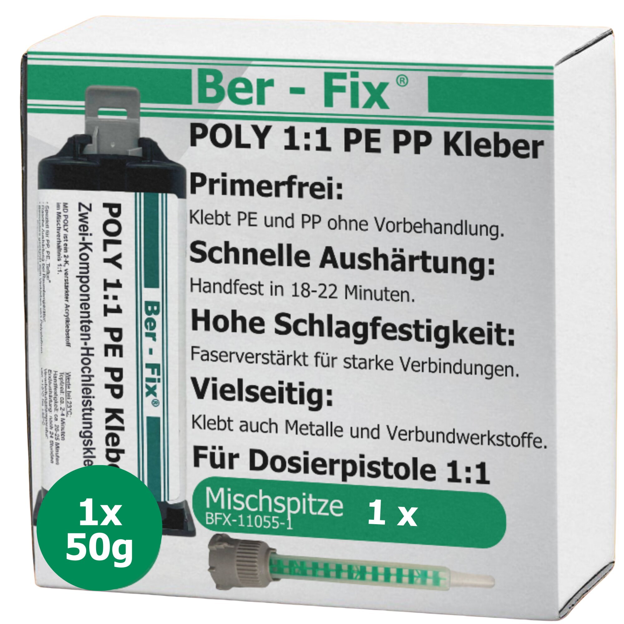 Ber-Fix® 50g Poly 1:1 - PE PP Kleber