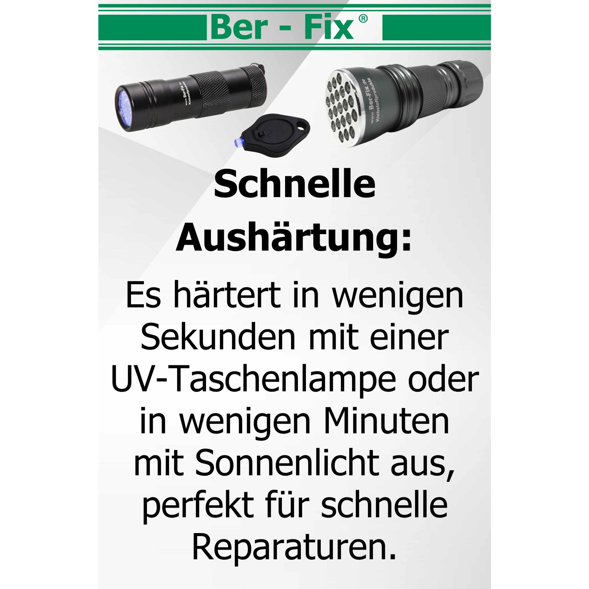 Ber-Fix® UV-Kleber für Glas – Niedrigviskos 50-100 – Glasklarer Spezialkleber für feine & präzise Verbindungen